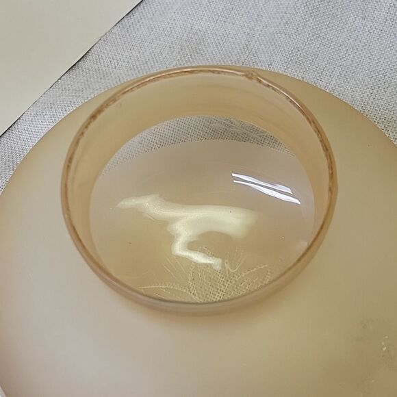 vintage amber frost glass shade daisy wheel cut design - Picture 5 of 5